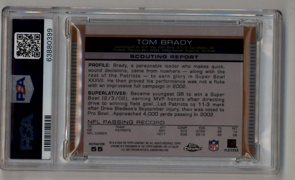 Tom Brady 2003 Topps Card