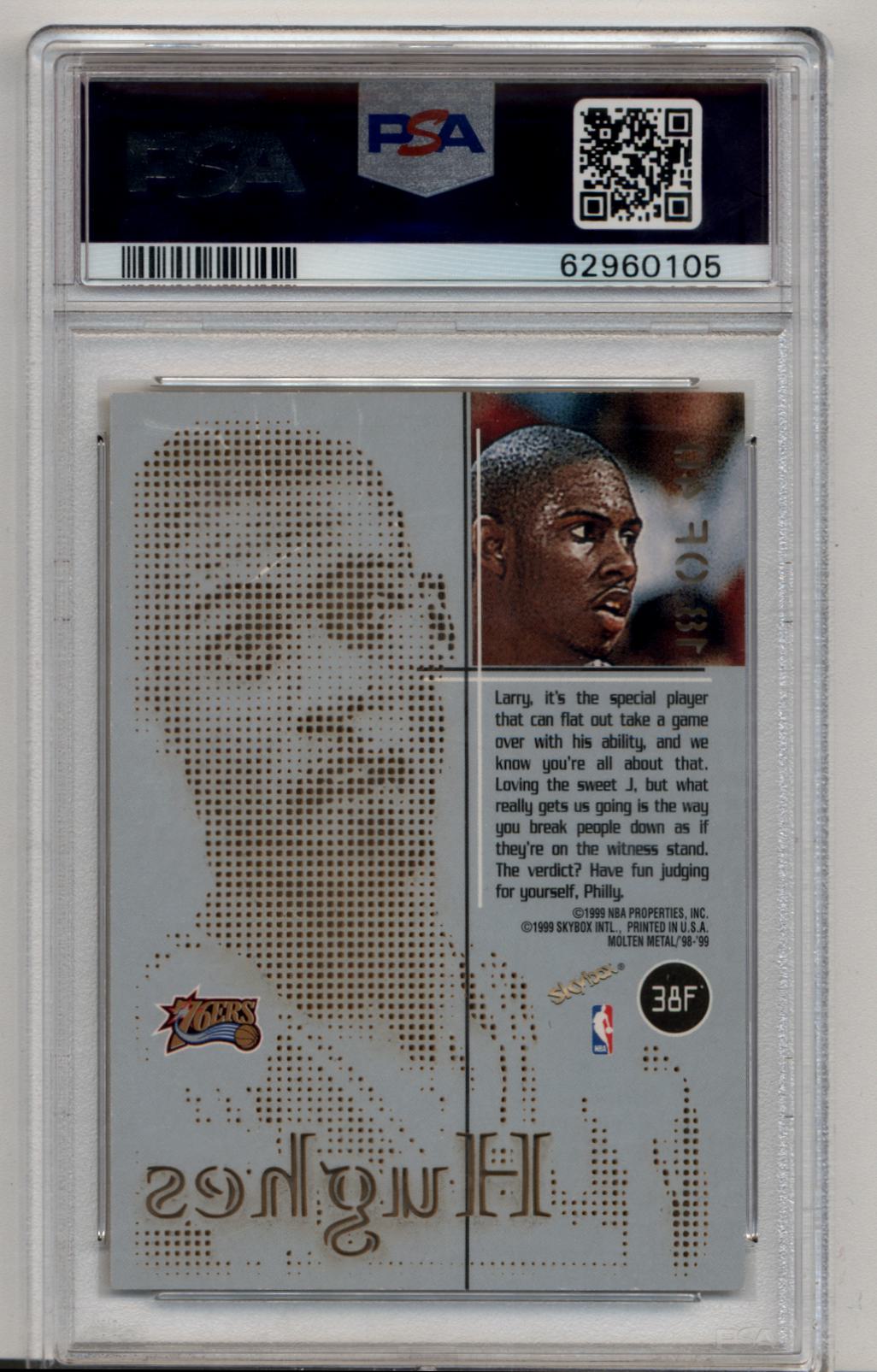 Larry Hughes 1998-99 Skybox Molton Metal Fusion Titanium 18/40 PSA 8 Near Mint Mint