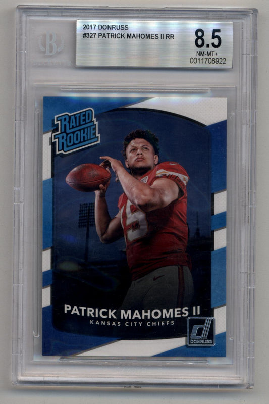 Patrick Mahomes 2017 Donruss Rated Rookie #327 BGS 8.5 Near Mint Mint+