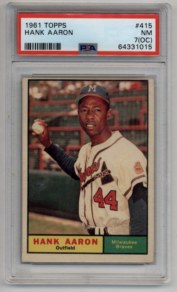  1961 Topps # 415 Hank Aaron Milwaukee Braves (Baseball