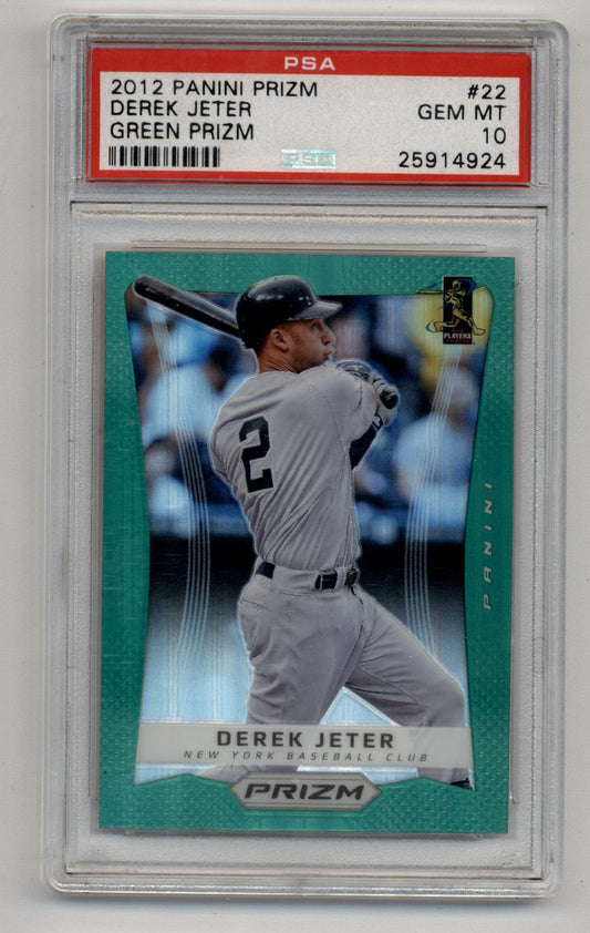 Derek Jeter 2012 Prizm Green #22 PSA 10 Gem Mint