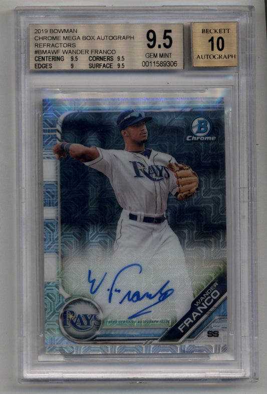 Wander Franco 2019 Bowman Chrome Mega Box Auto BGS 9.5 Gem Mint