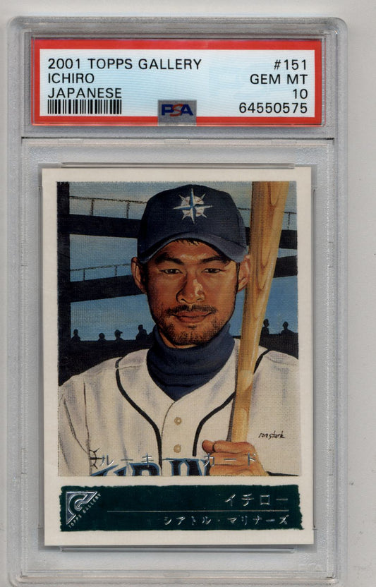 Ichiro Suzuki 2001 Topps Gallery Japanese Text #151 PSA 10 Gem Mint 0575