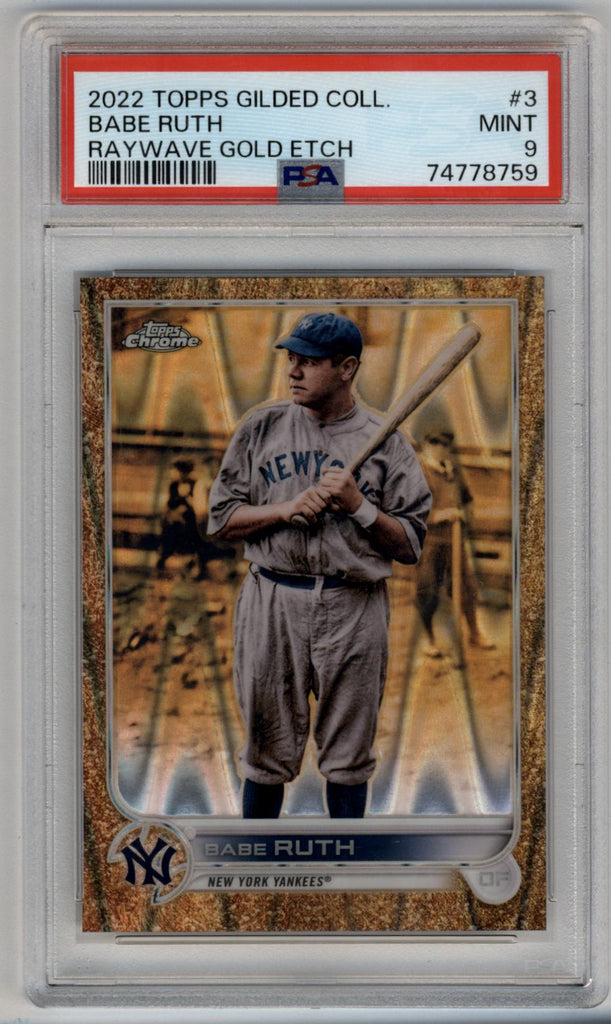 Babe Ruth 2022 Topps Gilded Collection Raywave Gold Etch 13/25