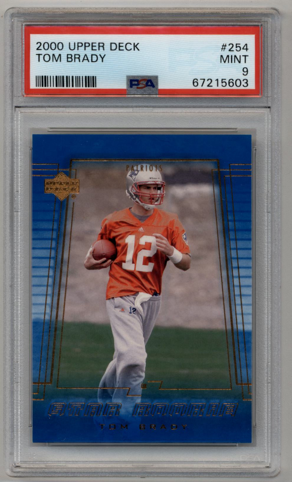 Tom Brady 2000 Upper Deck Rookie #254 PSA 9 Mint