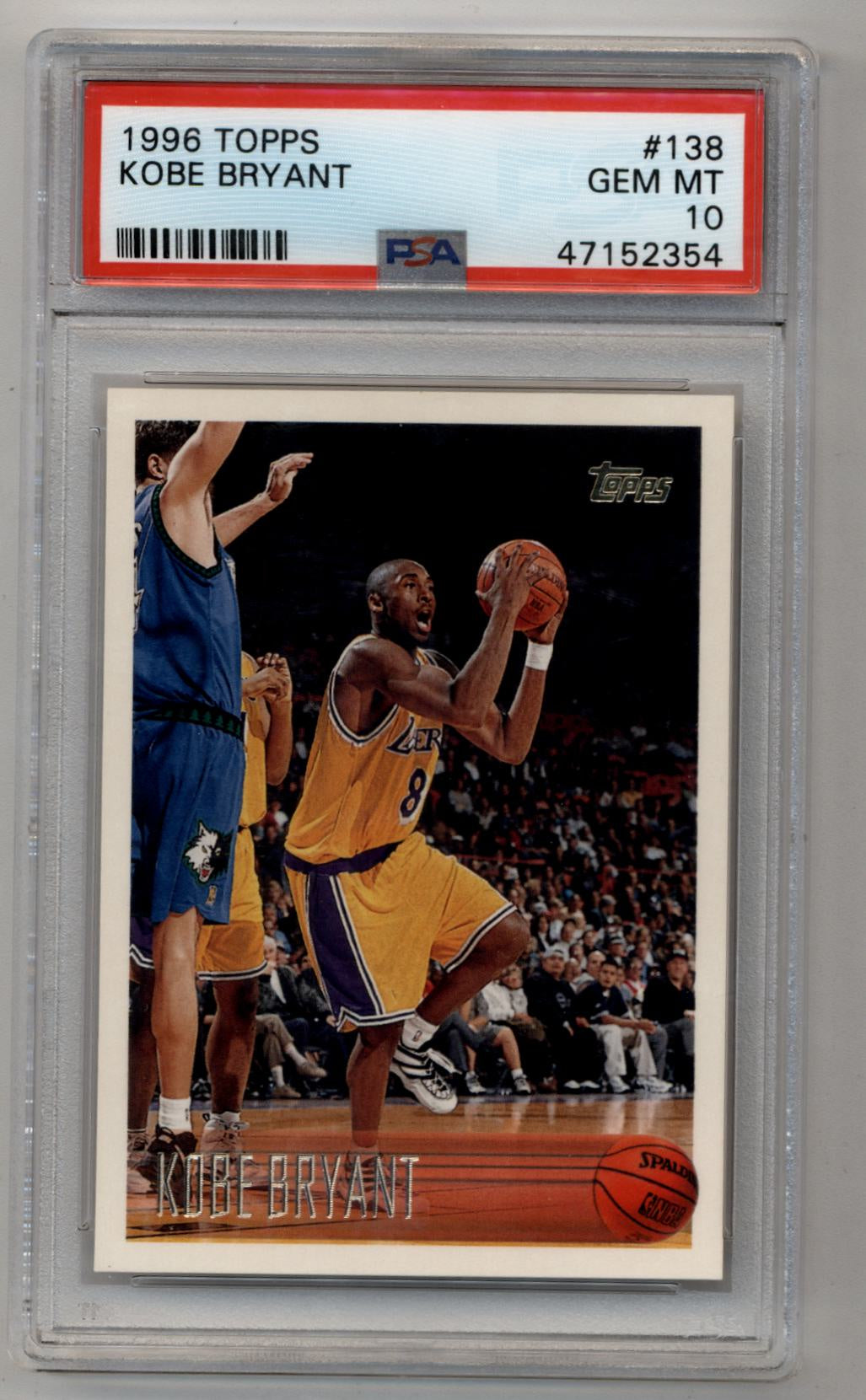 Kobe Bryant 1996-97 Topps Rookie #138 PSA 10 Gem Mint 2354