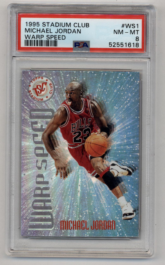 Michael Jordan 1995-96 Stadium Club Warp Speed #WS1 PSA 8 Near 