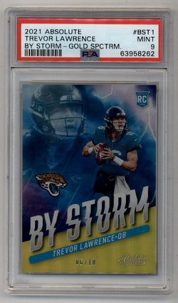 Trevor Lawrence 2021 Absolute By Storm Gold Spectrum 06/10 PSA 9 Mint