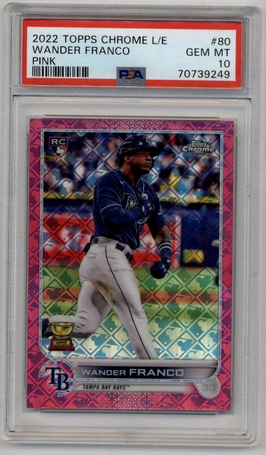 Wander Franco 2022 Topps Chrome Lite Pink #80 080/199 PSA 10 Gem Mint