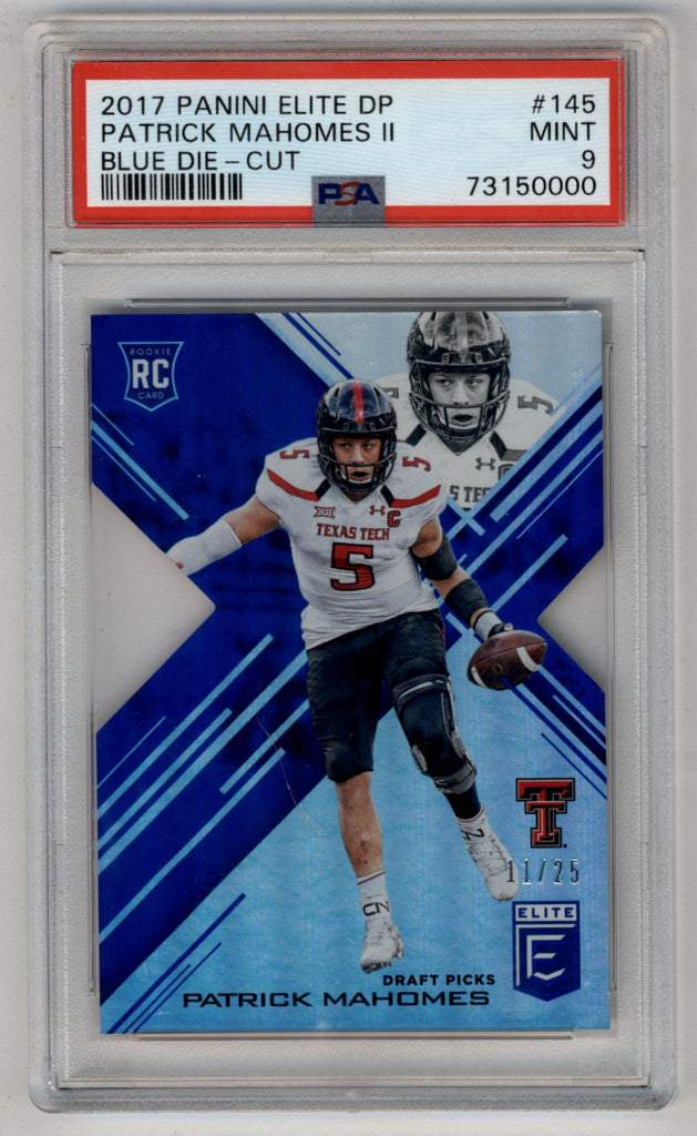 Patrick Mahomes 2017 Elite Draft Picks Blue Die-Cut 11/25 PSA 9 Mint –  Three Stars Sportscards