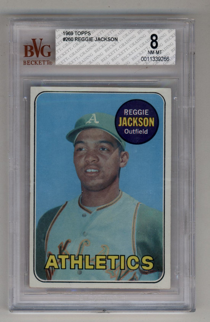 1969 Topps Baseball REGGIE JACKSON Rookie Card 260 ATHLETICS. 