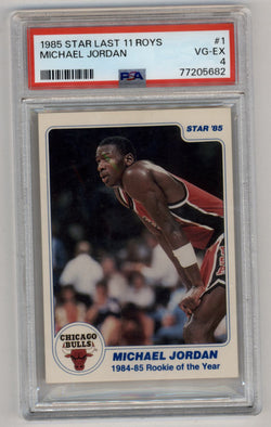 Michael Jordan 1985-86 Star Last 11 Roys #1 PSA 4 Very Good-Excellent
