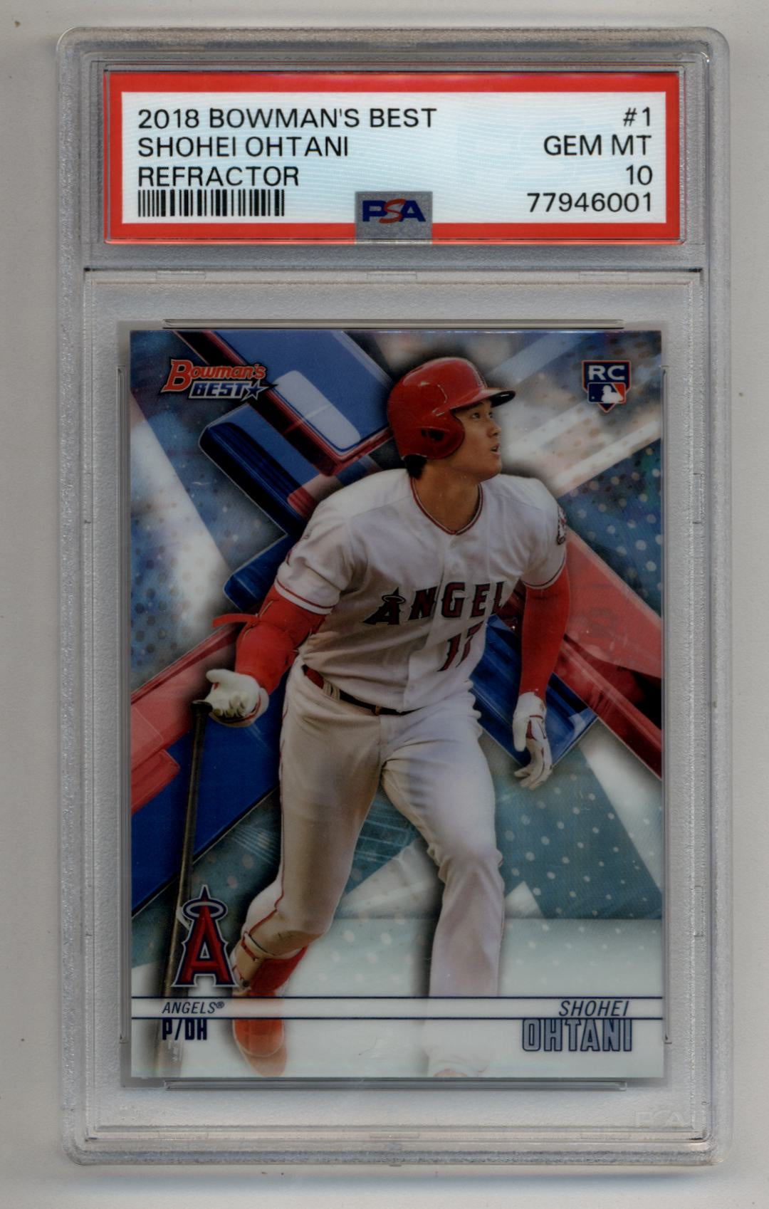 Shohei Ohtani 2018 Bowman's Best Refractor #1 PSA 10 Gem Mint 6001