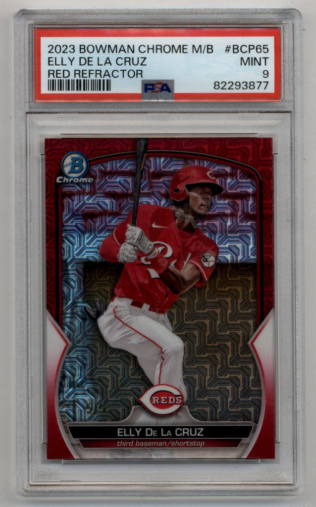 Elly De La Cruz 2023 Bowman Chrome Mega Box Red Refractor 5/5 PSA