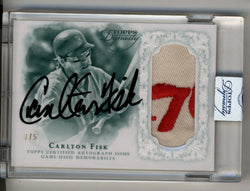 Carlton Fisk 2015 Topps Dynasty Auto Patch Emerald 3/5