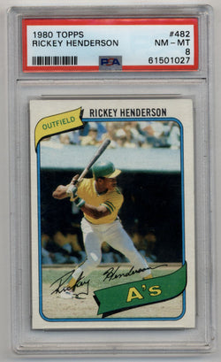 Rickey Henderson 1980 Topps #482 PSA 8 Near Mint-Mint 1027