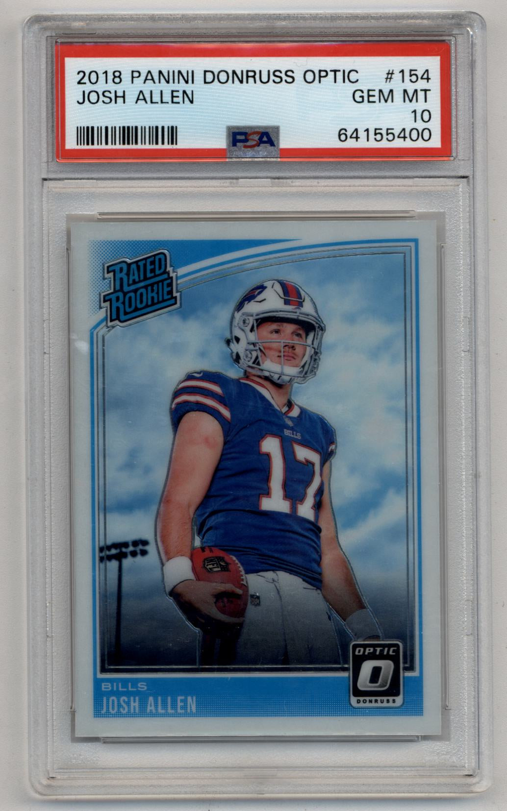 Josh Allen 2018 Donruss Optic #154 PSA 10 Gem Mint 5400