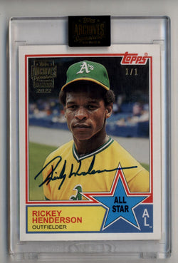 Rickey Henderson 2013 Topps Archives '83 All-Stars 2022 Archives Signatures 1/1 Auto