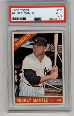 Mickey Mantle 1966 Topps #50 PSA 3.5+ Very Good 6142
