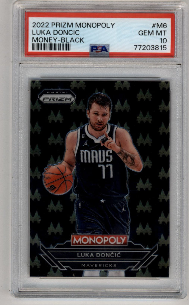 Luka Doncic 2022-23 Prizm Monopoly Money Black PSA 10 Gem Mint