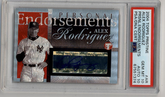 Alex Rodriguez 2004 Topps Pristine Personal Endorsements #AR Auto PSA 10 Auto 10