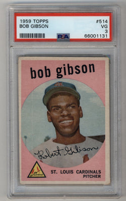 Bob Gibson 1959 Topps #514 Rookie PSA 3 Very Good