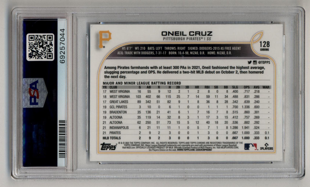 Oneil Cruz 2022 Topps Chrome Refractor #128 Price Guide - Sports