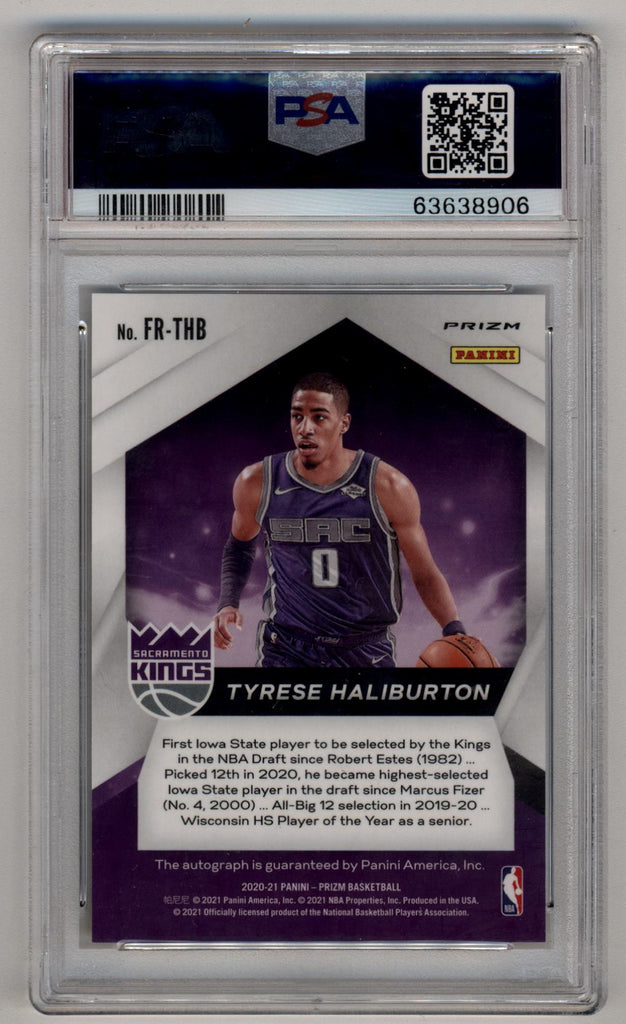 Tyrese Haliburton 2020-21 Panini Prizm Fast Break Rookie Auto PSA