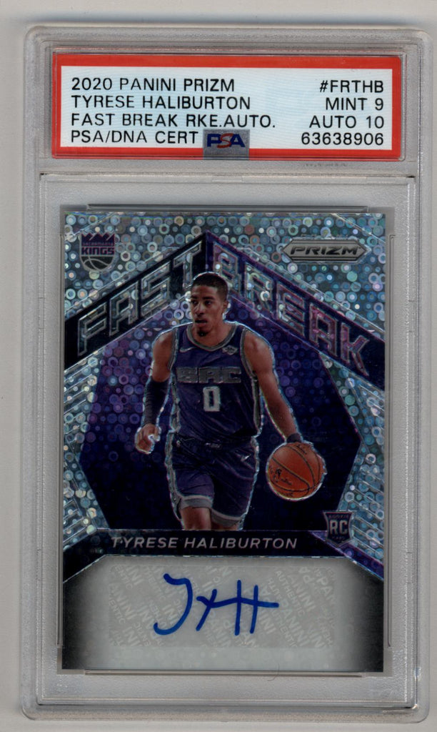 Tyrese Haliburton 2020-21 Panini Prizm Fast Break Rookie Auto