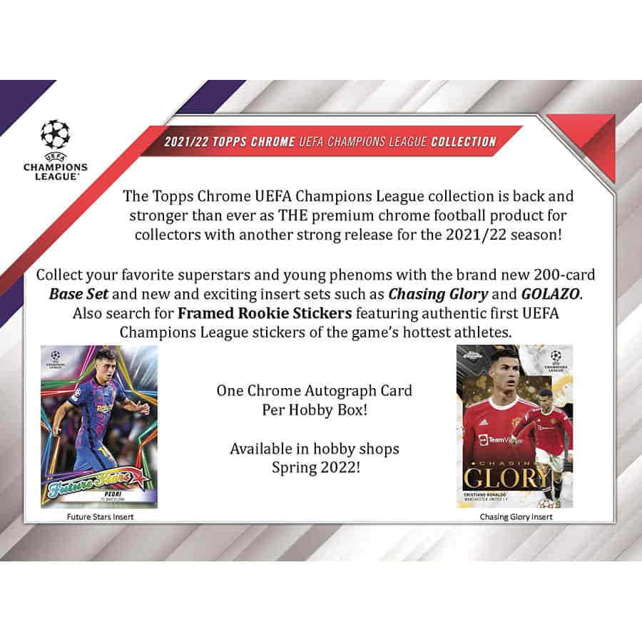 2021-22 Topps UEFA Champions League Chrome Soccer Hobby Box -12 Box Case