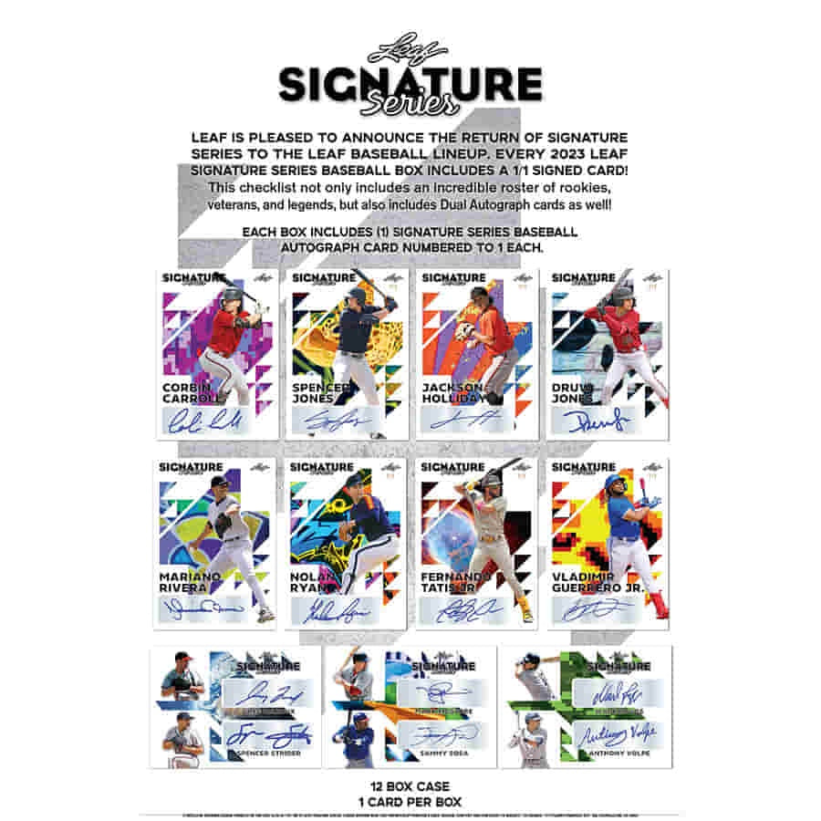 2023 Leaf Signature Series Baseball Hobby Box Three Stars Sportscards