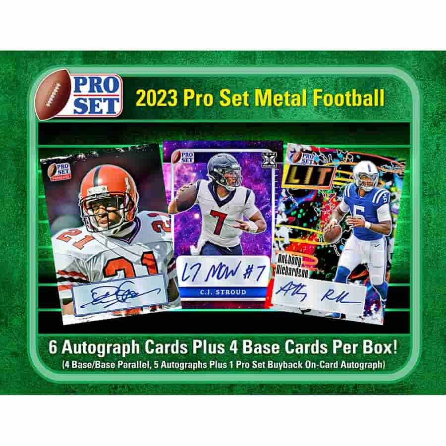 2023 Leaf Pro Set Metal Football Hobby Box Three Stars Sportscards