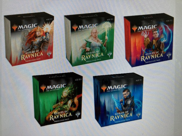 Magic The Gathering Guilds of Ravnica Prerelease Kit - 5 Pack Set Three Stars Sportscards Magic The Gathering Guilds of Ravnica Prerelease Kit - 5 Pack Set Three Stars Sportscards