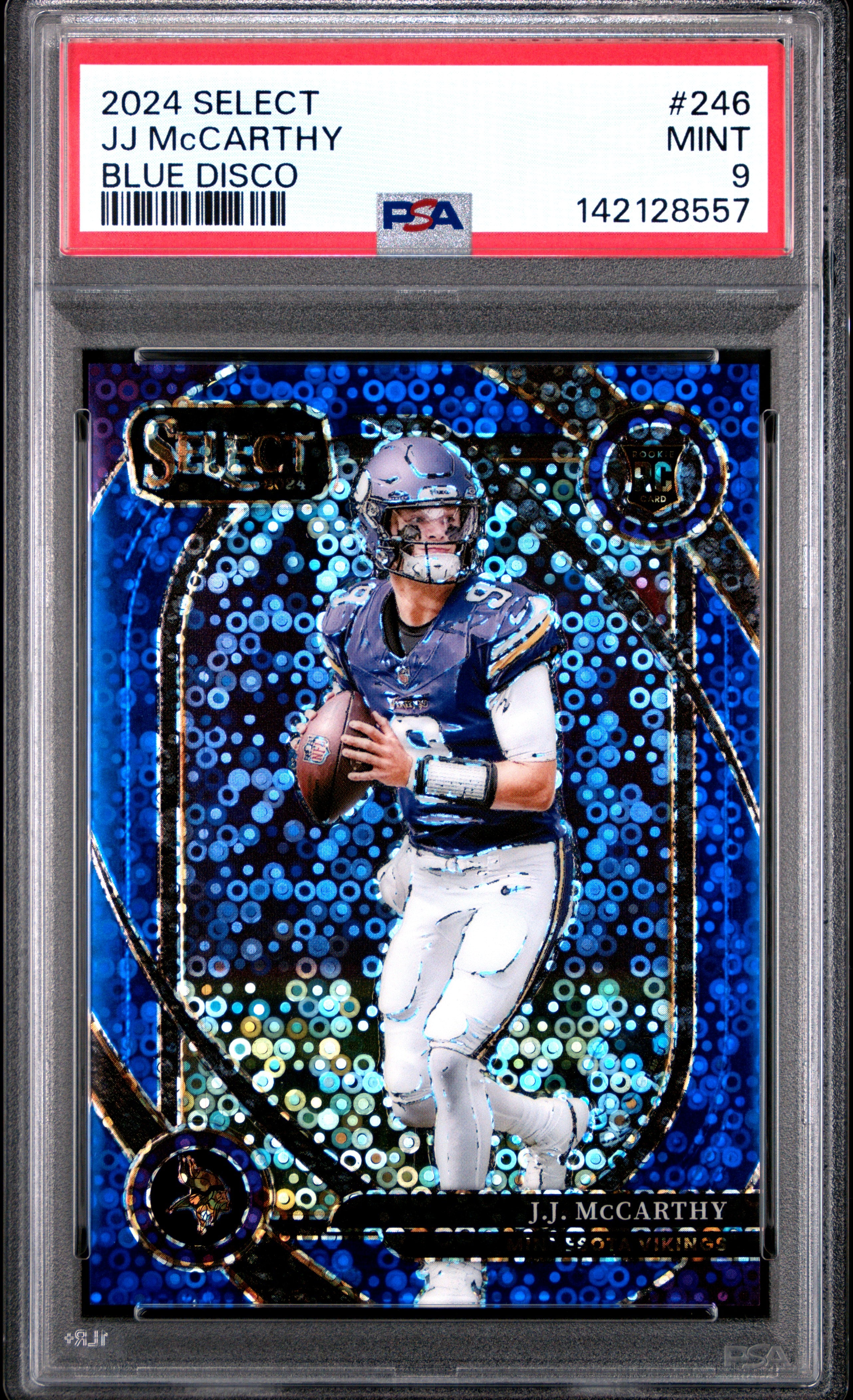 J.J. McCarthy 2024 Select Rookie #246 Blue Disco #8/25 PSA 9 Mint ...