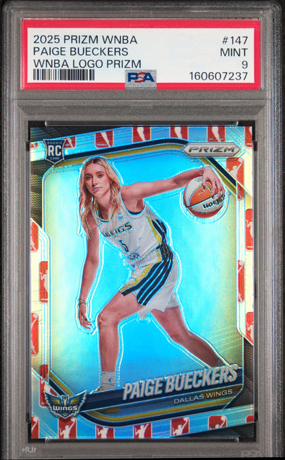 Paige Bueckers 2025 Panini Prizm WNBA Rookie #147 WNBA Logo PSA 9 Mint