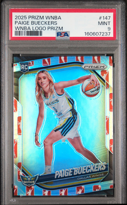 Paige Bueckers 2025 Panini Prizm WNBA Rookie #147 WNBA Logo PSA 9 Mint