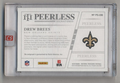 Drew Brees 2019 National Treasures Peerless Signatures 05/15