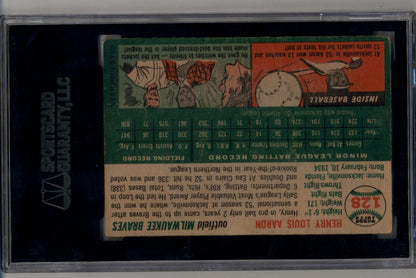 Henry Aaron 1954 Topps #128 Rookie SGC 3 Very Good
