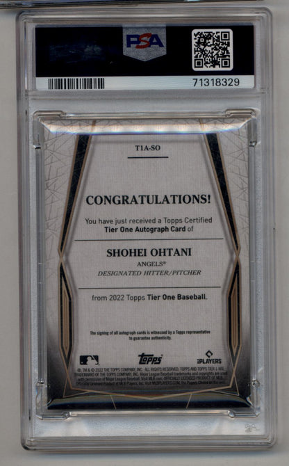 Shohei Ohtani 2022 Tier One Auto Silver Ink 01/10 PSA 9