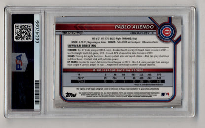 Pablo Aliendo 2022 Bowman Chrome Prospects Orange Refractor Auto 06/25 PSA 10 Gem Mint Auto 10