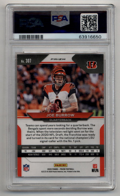 Joe Burrow 2020 Chronicles Prizm Black Silver #PB1 PSA 10 Gem Mint