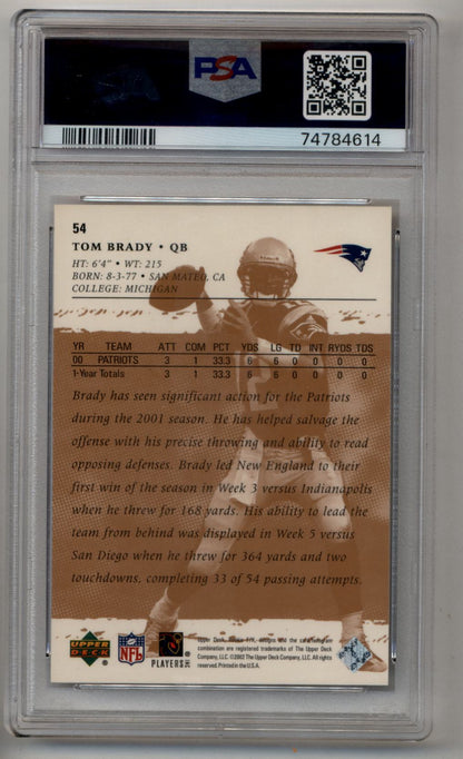 Tom Brady 2001 U.D Rookie FX #54 PSA 9 Mint