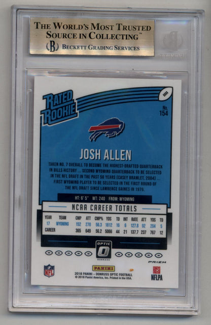 Josh Allen 2018 Optic Pink #154 Rated Rookie BGS 9.5 Gem Mint 5702