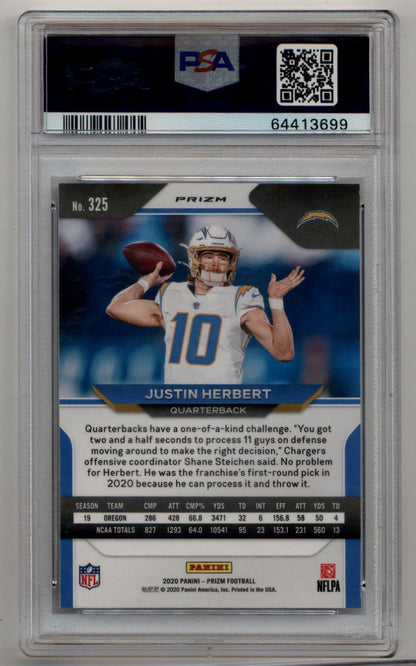 Justin Herbert 2020 Prizm Red White and Blue #325 PSA 10 Gem Mint
