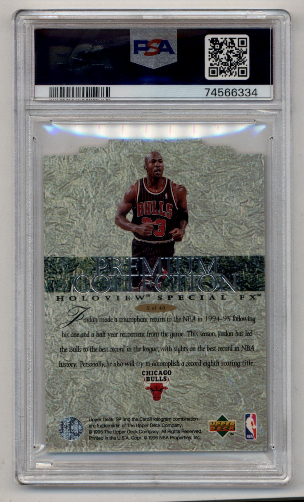 Michael Jordan 1995-96 SP Holoviews #PC5 Die-Cut PSA 9 Mint