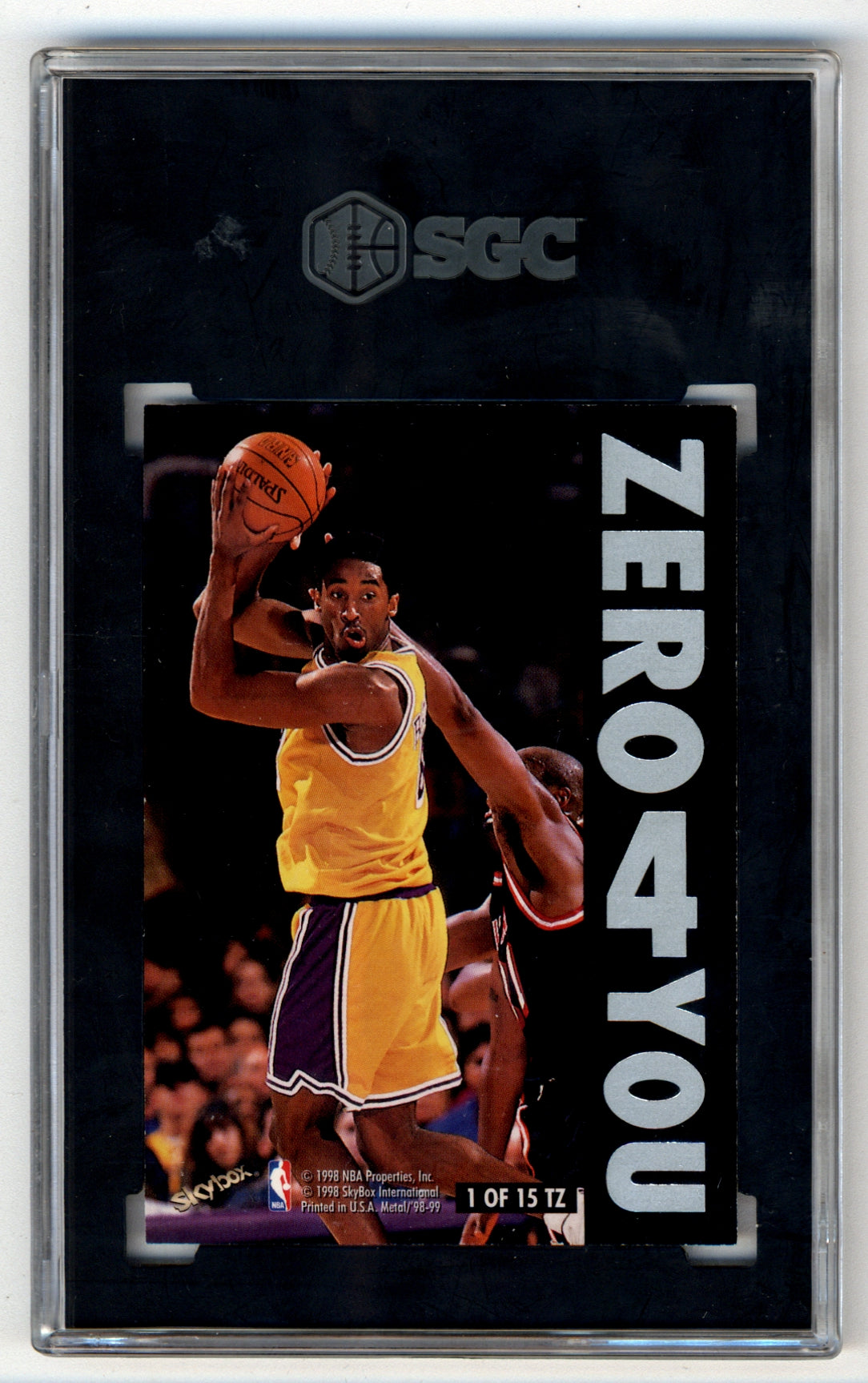 Kobe Bryant 1998 Skybox Metal Universe Two for Me SGC 7 Near Mint