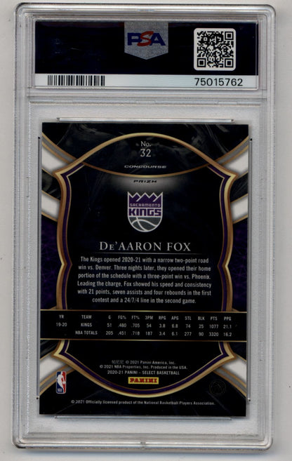 De'Aaron Fox 2020-21 Select Elephant #32 PSA 10 Gem Mint