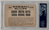 Babe Ruth 1961 Nu-Card Scoops #447 60th Home Run PSA 9 Mint 6718