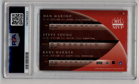 2000 Playoff Prestige - Award Winning Signatures #AW8 Dan Marino / Steve  Young / Kurt Warner