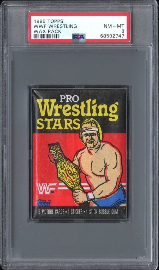 1985 Topps WWF Wrestling Unopened Pack PSA 8 Nm-Mint 2747